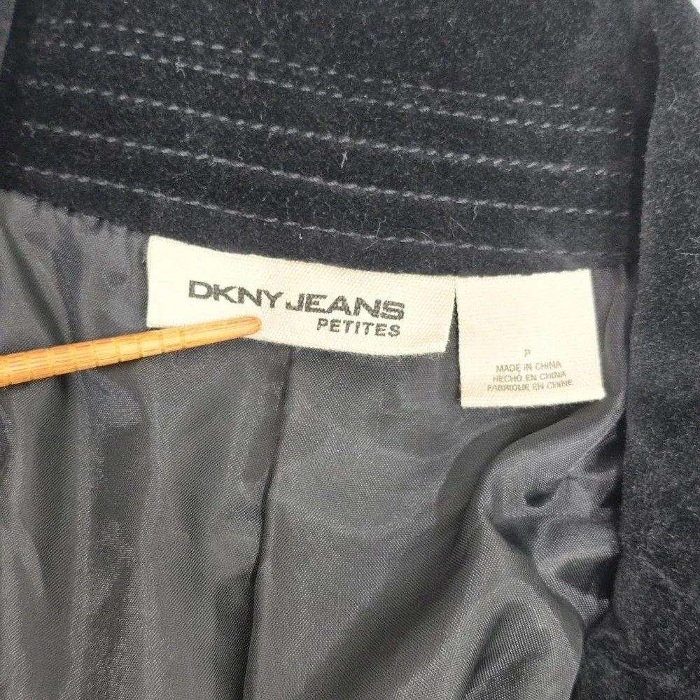 DKNY Velvet Jacket Black XS/S Petite Corporate Goth Dark Academia Office Grunge